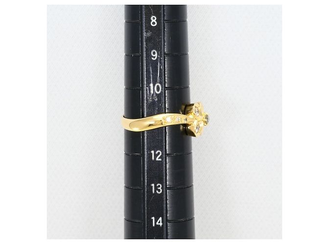Autre Marque Anello a fascia in oro giallo 18K con diamante brown Marrone D'oro - vista 8