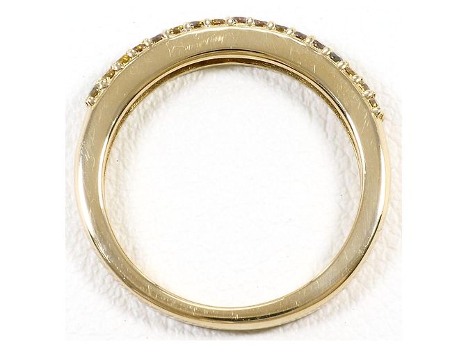 Autre Marque Anello a fascia in oro giallo 18K con diamanti brown Marrone D'oro - vista 3