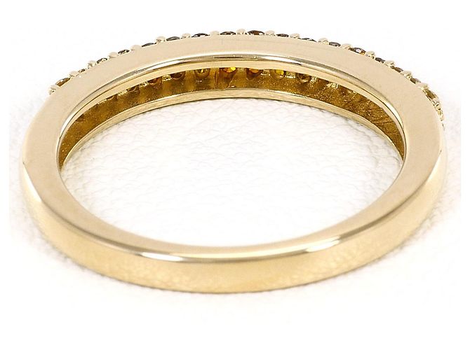 Autre Marque Anello a fascia in oro giallo 18K con diamanti brown Marrone D'oro - vista 4