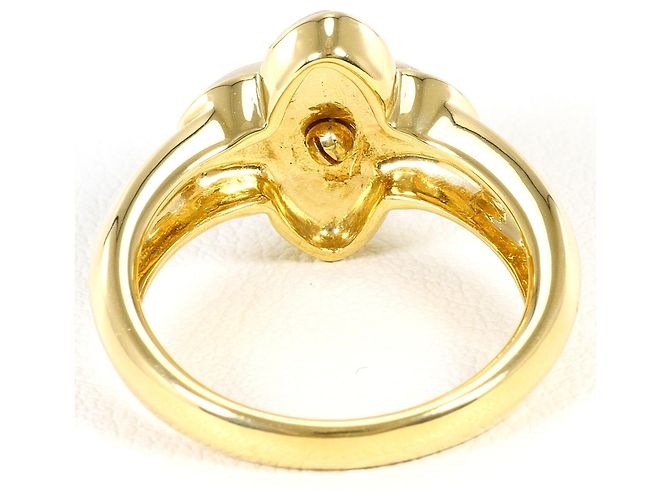 Autre Marque Anel Aliança em Ouro Amarelo 18K com Incrustação de Concha Dourado - vista 4