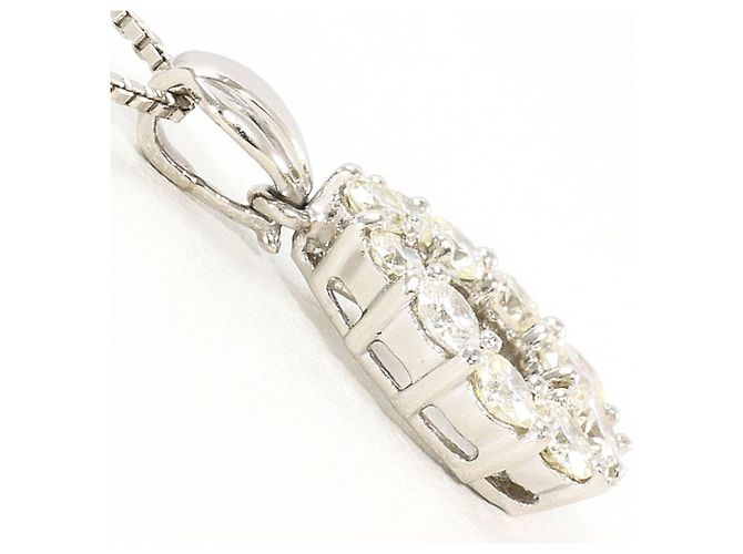 Autre Marque Platinhalskette mit gelbem Diamanten - Ansicht 2