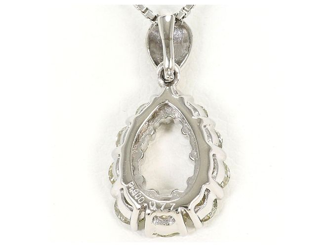 Autre Marque Platinhalskette mit gelbem Diamanten - Ansicht 3
