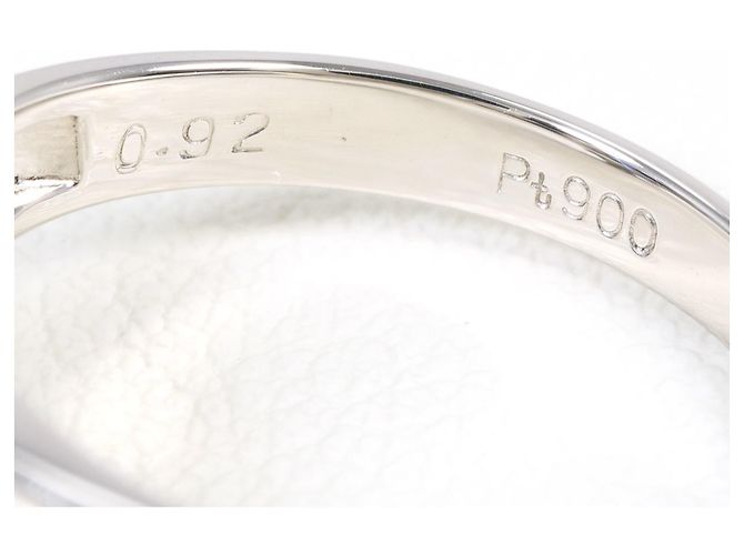 Autre Marque Anello fede in platino con zaffiro e diamante - vista 6