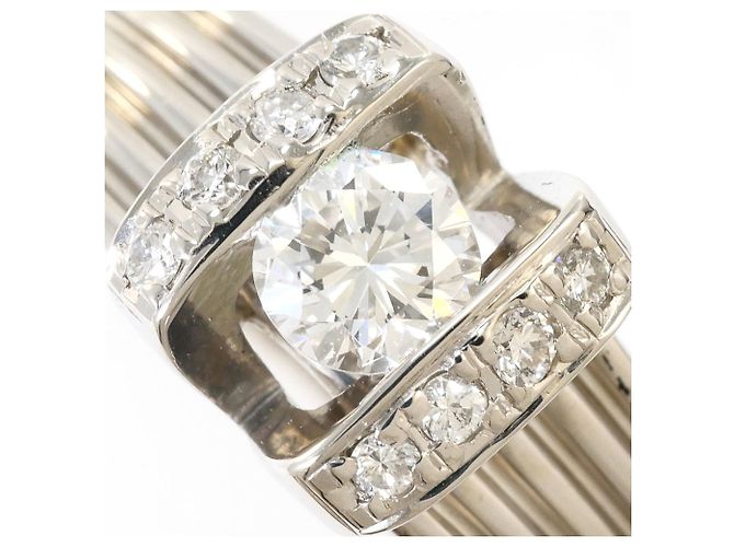 Autre Marque Anello fede in platino PT900 con diamante - vista 2