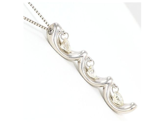 Autre Marque Colar de Ouro Branco 18K e Diamantes Dourado - vista 2