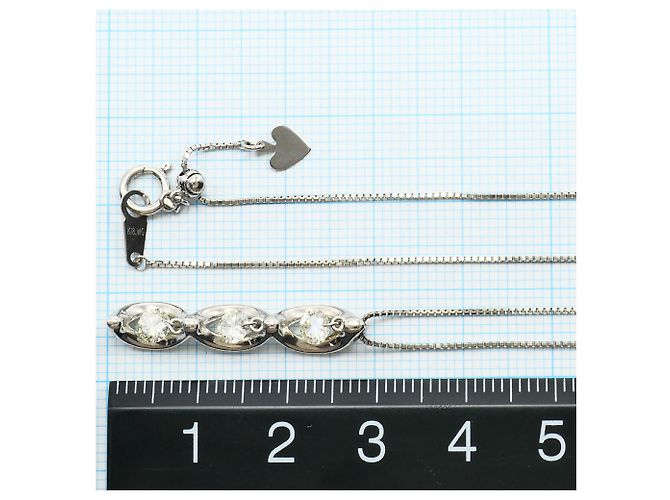 Autre Marque Colar de Ouro Branco 18K e Diamantes Dourado - vista 5