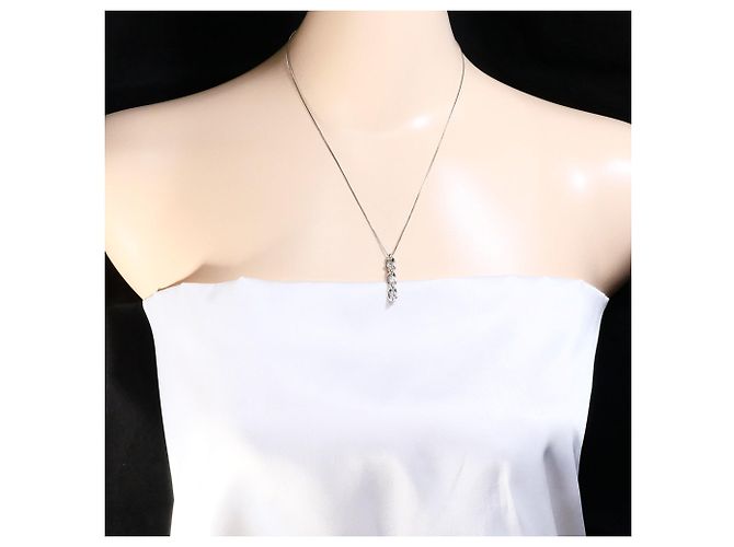 Autre Marque Colar de Ouro Branco 18K e Diamantes Dourado - vista 6