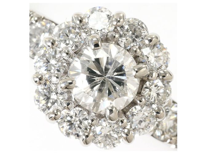 Autre Marque Anillo Alianza de Platino con Diamante - vista 2