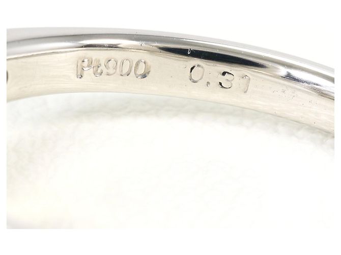 Autre Marque Anillo Alianza de Platino con Diamante - vista 5