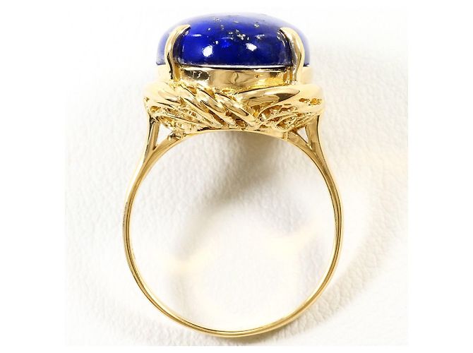 Autre Marque Anello a fascia in oro giallo 18K con lapislazzuli D'oro - vista 3