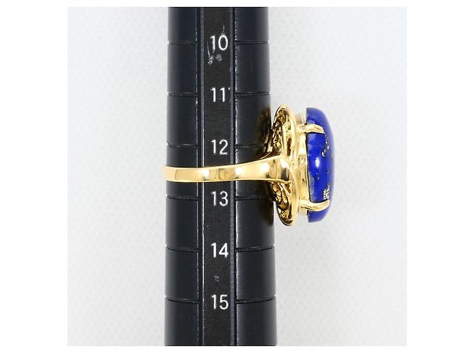 Autre Marque Anello a fascia in oro giallo 18K con lapislazzuli D'oro - vista 7