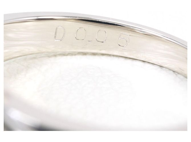 Autre Marque Platin-Bandring mit Diamanten und Opal - Ansicht 7