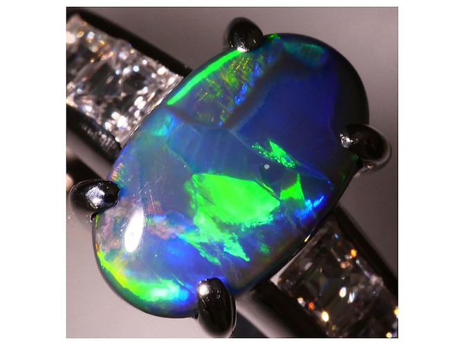 Autre Marque Anel aliança de platina e diamantes Preto - vista 3