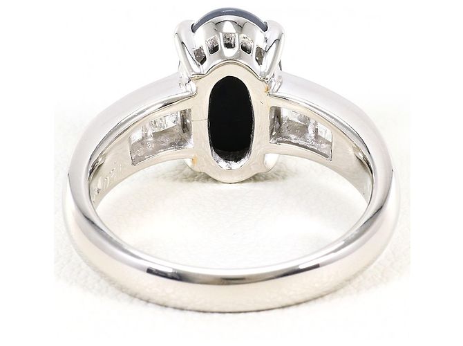 Autre Marque Anel aliança de platina e diamantes Preto - vista 5