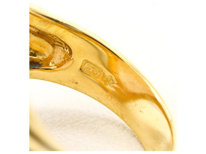 Autre Marque Anel banda em ouro amarelo 18K com quartzo rosa Dourado - vista 5