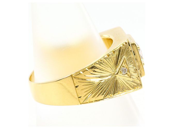 Autre Marque Anello a fascia in oro giallo 18K con diamante D'oro - vista 3