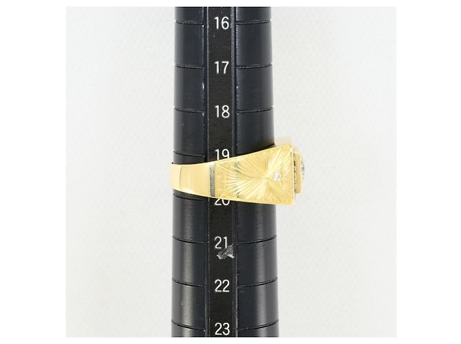 Autre Marque Anello a fascia in oro giallo 18K con diamante D'oro - vista 7