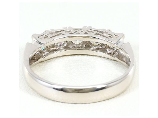 Autre Marque Platin-Ehering mit Diamant - Ansicht 4