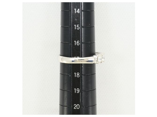 Autre Marque Platin-Ehering mit Diamant - Ansicht 8