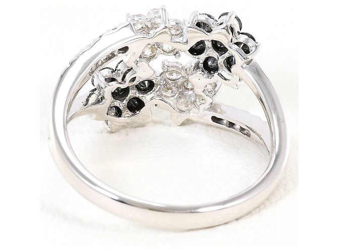 Autre Marque Anello fede in oro bianco 14K con diamante nero D'oro - vista 4
