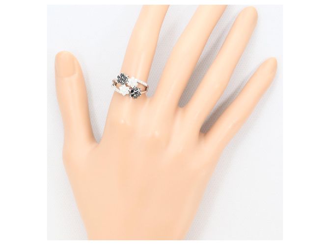 Autre Marque Anello fede in oro bianco 14K con diamante nero D'oro - vista 7