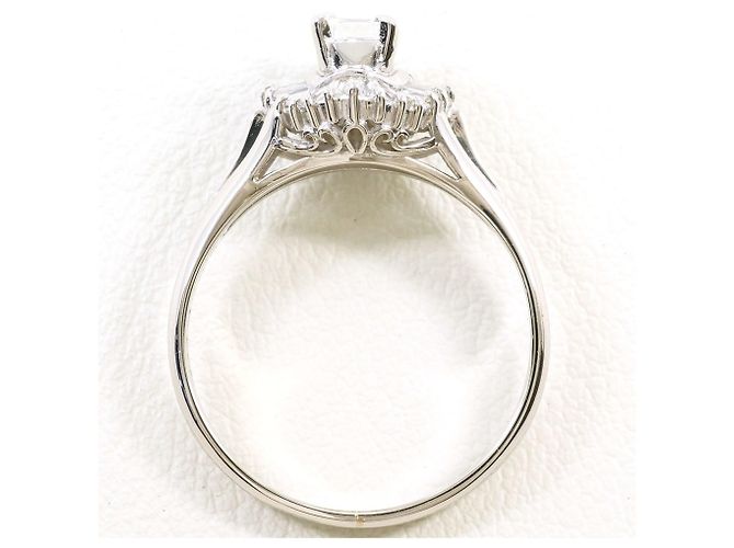 Autre Marque Anel aliança de platina com diamantes - vista 3