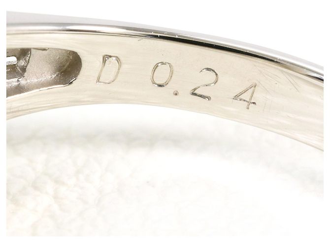 Autre Marque Anel aliança de platina com diamantes - vista 6