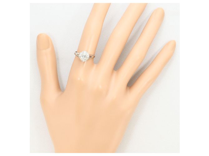 Autre Marque Anel aliança de platina com diamantes - vista 7