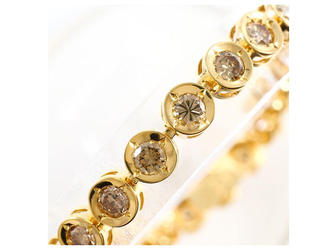 Autre Marque Pulsera de amuletos en oro amarillo 18K con diamantes marrones Castaño Dorado - vista 2