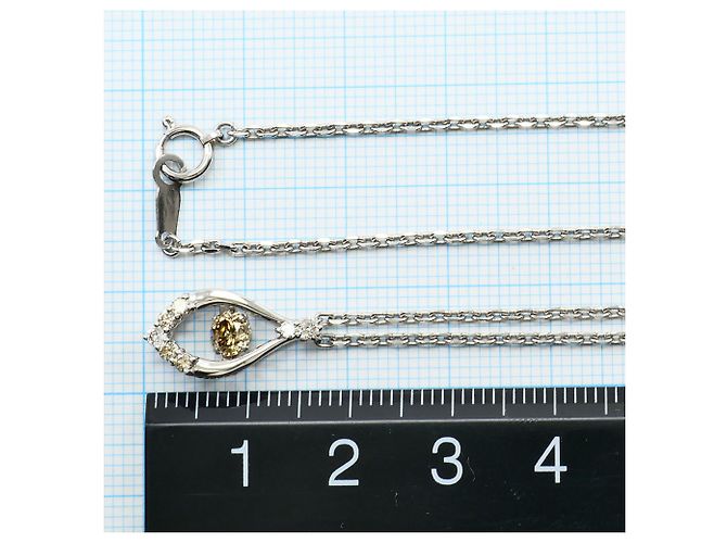 Autre Marque Collar de platino con diamantes marrones - vista 5