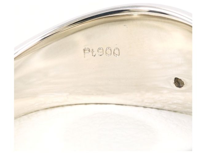 Autre Marque Anel aliança de platina e diamantes amarelos - vista 5