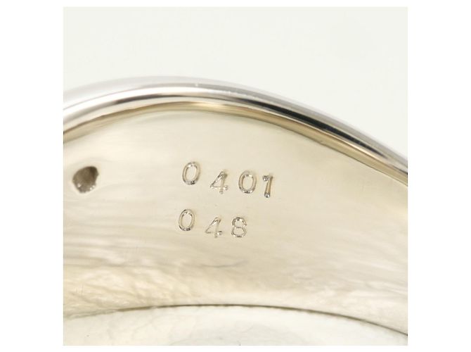 Autre Marque Anel aliança de platina e diamantes amarelos - vista 6
