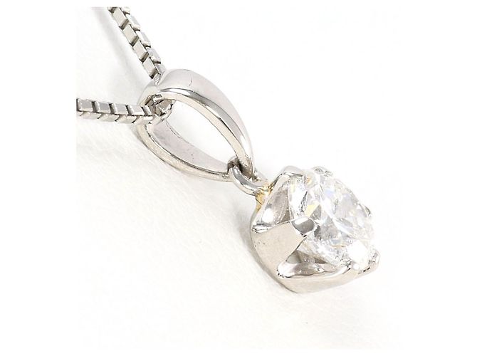 Autre Marque Platin-Halskette mit Diamant - Ansicht 2