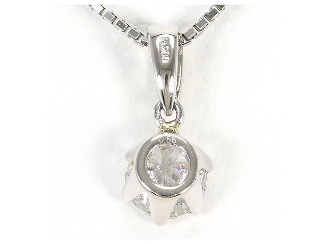 Autre Marque Platin-Halskette mit Diamant - Ansicht 3