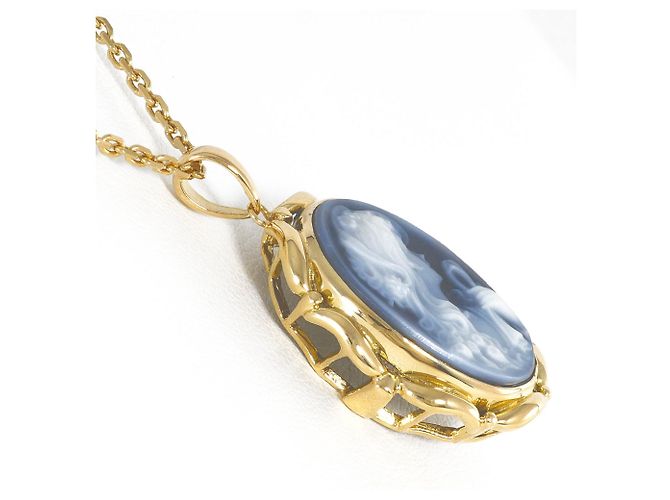 Autre Marque Collar de oro amarillo 18K con camafeo de piedra Dorado - vista 2