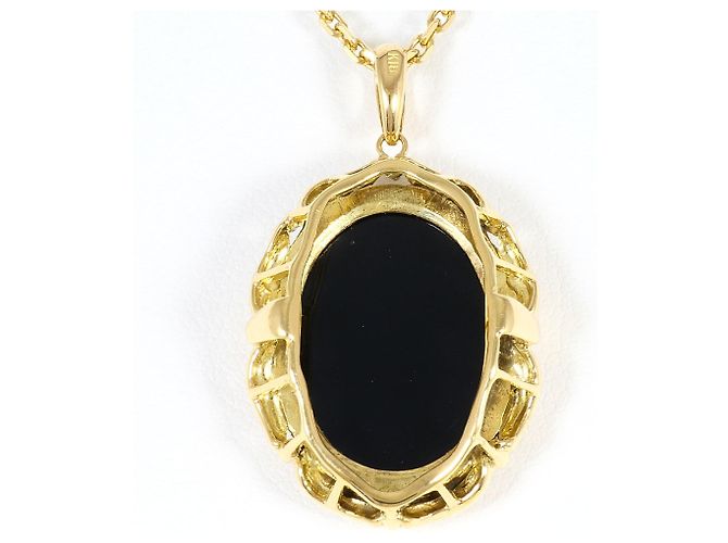 Autre Marque Collar de oro amarillo 18K con camafeo de piedra Dorado - vista 3