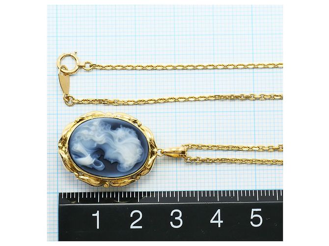 Autre Marque Collar de oro amarillo 18K con camafeo de piedra Dorado - vista 5