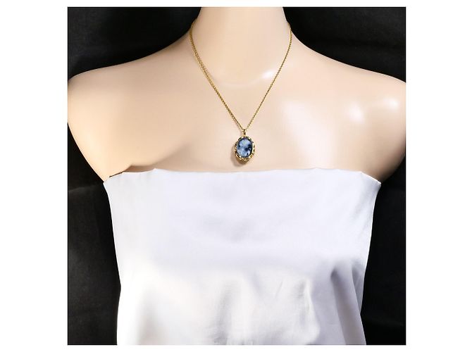 Autre Marque Collar de oro amarillo 18K con camafeo de piedra Dorado - vista 6