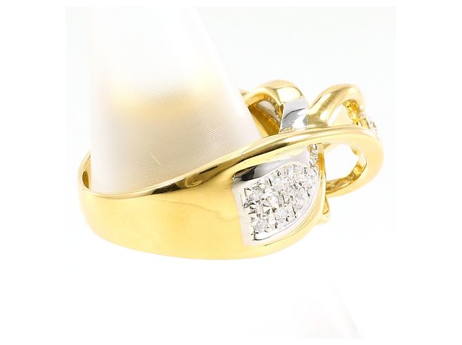 Autre Marque Ehering aus Platin und Gelbgold mit Diamant Golden - Ansicht 3