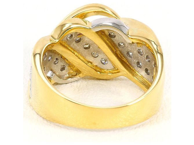 Autre Marque Ehering aus Platin und Gelbgold mit Diamant Golden - Ansicht 4