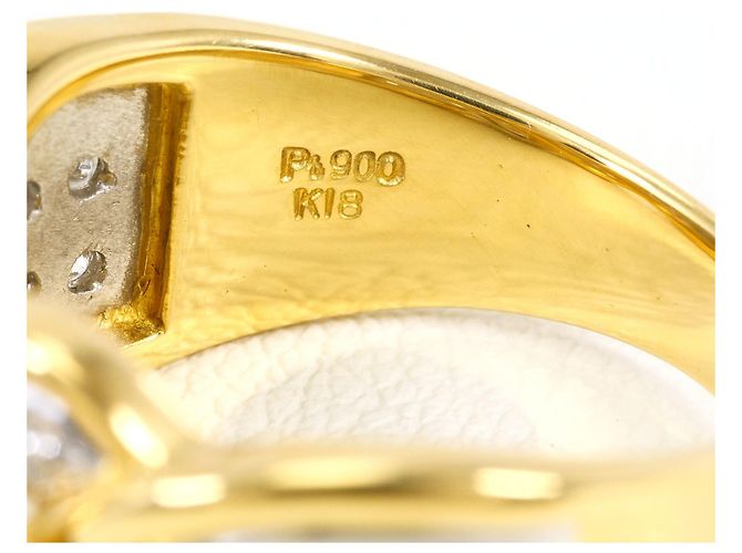Autre Marque Ehering aus Platin und Gelbgold mit Diamant Golden - Ansicht 5
