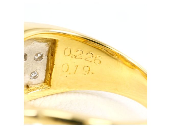 Autre Marque Ehering aus Platin und Gelbgold mit Diamant Golden - Ansicht 6