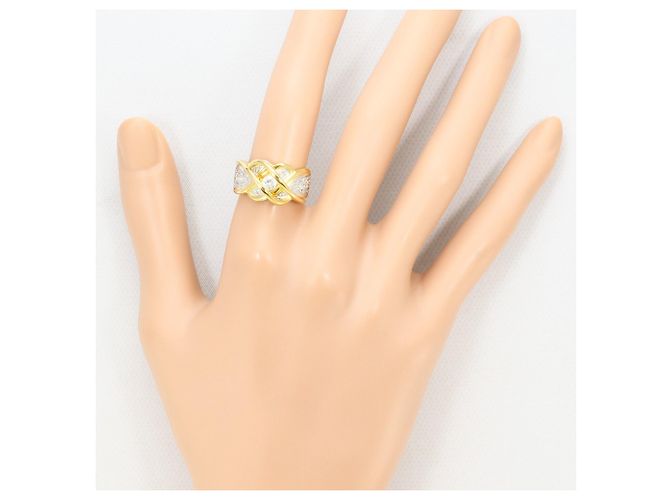Autre Marque Ehering aus Platin und Gelbgold mit Diamant Golden - Ansicht 7