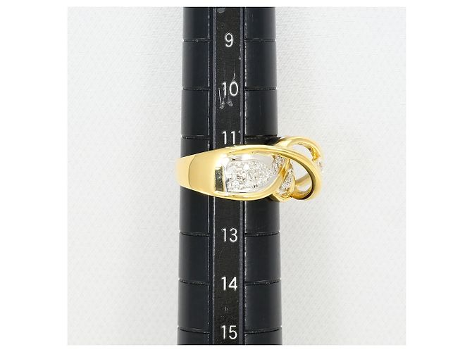Autre Marque Ehering aus Platin und Gelbgold mit Diamant Golden - Ansicht 8