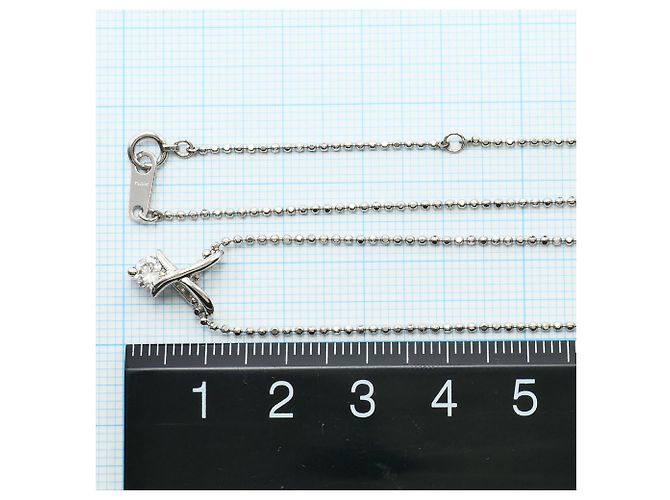 Autre Marque Platinhalskette mit Diamantanhänger - Ansicht 5