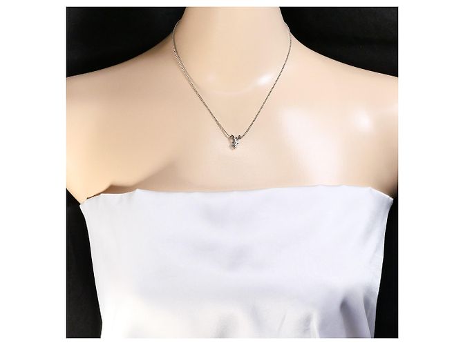 Autre Marque Platinhalskette mit Diamantanhänger - Ansicht 6