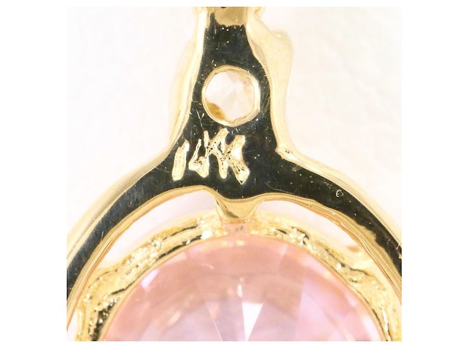 Autre Marque Collier en or jaune 14K avec zircone rose Doré - vue 4