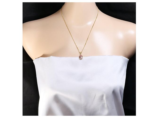Autre Marque Collier en or jaune 14K avec zircone rose Doré - vue 6