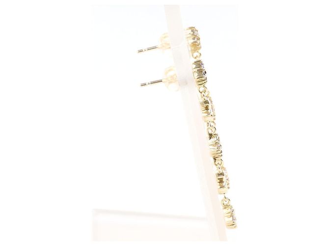 Autre Marque Pendientes colgantes de oro amarillo 10K con zafiro Dorado - vista 2