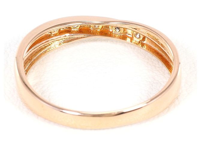 Autre Marque Ehering aus 14K Roségold mit Diamant Golden - Ansicht 3